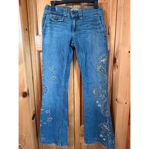 Allen B by Allen Schwartz Y2K Paisley Bejeweled Bootcut Jeans Size 28 Vintage